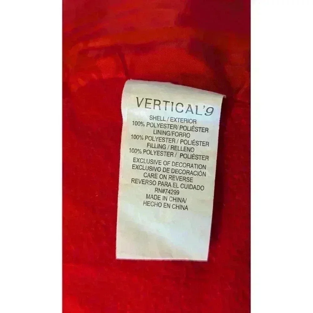 Vertical '9 Boys Lined Puffer Jacket Siz 18 Months Gray Red Hooded Pockets EUC